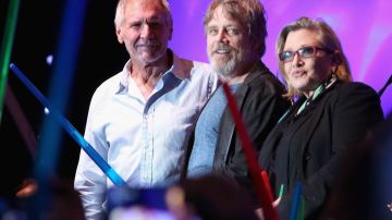 Harrison Ford, Mark Hamill y Carrie Fisher.