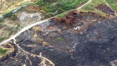 La señal Éire quedó al descubierto después de un incendio.