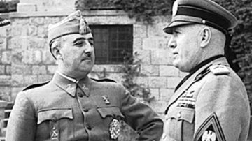 Francisco Franco y Benito Mussolini en Bordighera, Italia, 1941