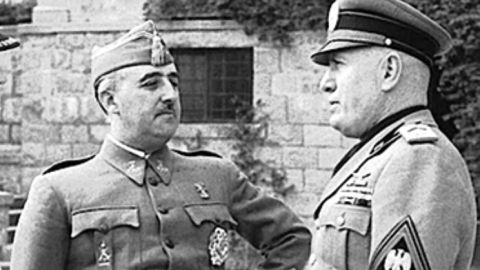 Francisco Franco y Benito Mussolini en Bordighera, Italia, 1941