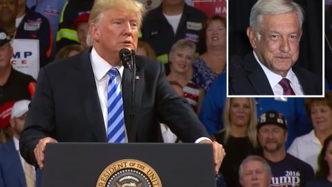 El presidente Trump se refirió a López Obrador en su mitin en Virginia.