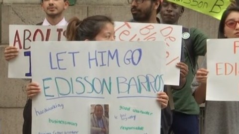 Manifestación a favor de Barros