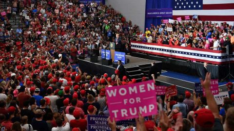 Trump estuvo el fin de semana en Ohio.  MANDEL NGAN/AFP/Getty Images