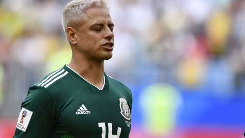En el Mundial de Rusia 2018, "Chicharito" Hernández se tiñó el cabello