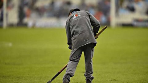 Detalle del pasto de la cancha del Estadio Azteca, este miércoles 15 de agosto. (Foto: Imago7/ Etzel Espinosa)