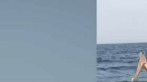 Korinn Vásquez con el tiburón bebé