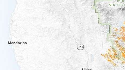 La cicatriz del incendio Complejo Mendocino el 27 de agosto de 2018.