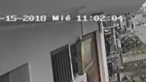 Cámaras de seguridad de una vivienda cercana captaron el crimen.