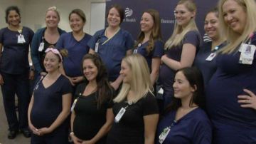 16 enfermeras embarazadas del mismo hospital.