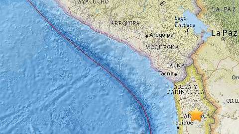 El sismo se registró al norte de Chile.