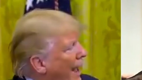 El presidente Trump lideró un evento con oficiales de inmigración.