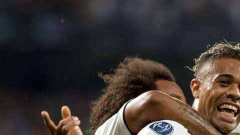 Mariano Díaz festeja su gol ante la Roma en Champions. (Foto: EFE/Rodrigo Jiménez)