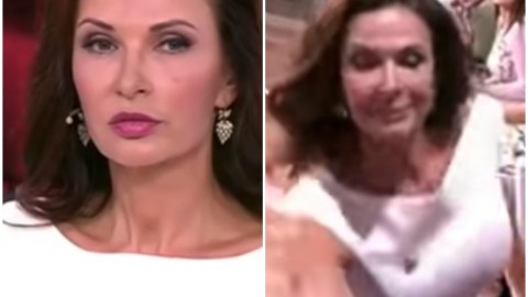 La actriz rusa Evelina Bledans no pudo contener la rabia.