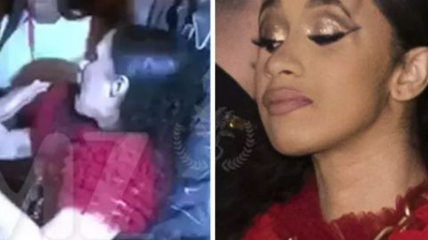 Cardi B terminó con un “chichón” arriba del ojo.