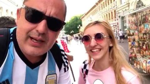 Uno de los cuatro hinchas argentinos que realizó videos sexistas en el Mundial.