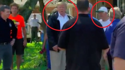 El presidente Trump saludó al hombre que le dijo que nombró a su perro "Don T".