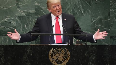 El presidente Trump en la Asamblea General de la ONU.