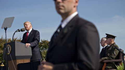 El presidente Trump en el evento en Shanksville, Pensilvania.