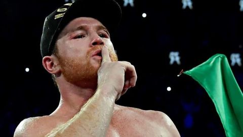 Saúl "Canelo" Álvarez festejó así su triunfo ante Golovkin. (Foto: Imago7/Etzel Espinosa)