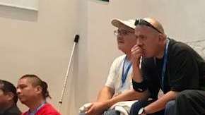 Uno de los asistentes a la charla motivacional.