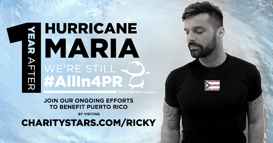 Ricky Martin ayudando a Puerto Rico