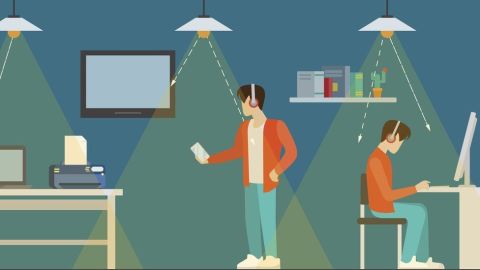 El Li-Fi solo funciona dentro del cono de la luz.