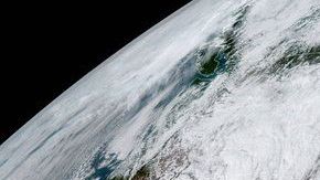 Una imagen satelital geo-color del huracán Michael cerca de Florida.