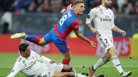 El gol de Nikola Vlasic le dio al CSKA de Moscú el triunfo ante el Real Madrid. (Foto: EFE/YURI KOCHETKOV)