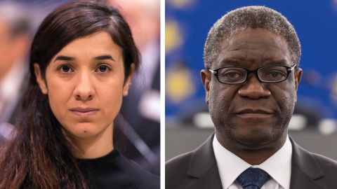 La activista iraquí por los derechos humanos Yazidi Kurdish y el médico congoleño Denis Mukwege