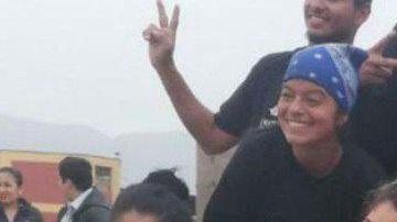 Angelina Jolie con un grupo de refugiados venezolanos