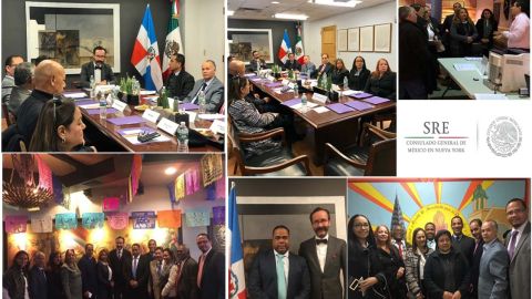 Los diplomáticos mexicanos y dominicanos se reunieron para intercambiar experiencias de servicio.