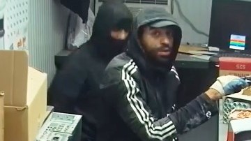 Los ladrones en plena acción