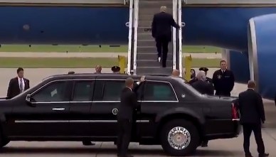 Distintos ángulos del recorrido de Trump desfilan por redes.