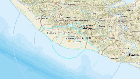 El sismo ocurrió a 5 millas al este de Nueva Concepción, en Guatemala.
