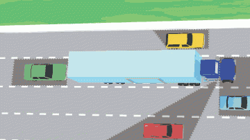 Los camioneros son muy hábiles, pero ellos no te pueden ver siempre