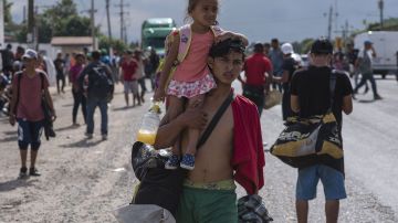 La caravana migrante llega al estado de Veracruz.
