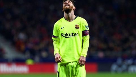 El delantero argentino del FC Barcelona Lionel Messi no pudo ante el Atlético de Madrid.