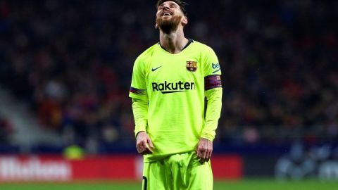 El delantero argentino del FC Barcelona Lionel Messi no pudo ante el Atlético de Madrid.