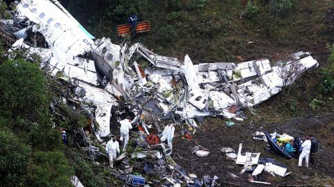 La aeronave donde viajaba el equipo del Chapecoense se estrelló el 28 de noviembre de 2016