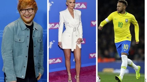 Ed Sheeran, Kylie Jenner y Neymar Jr.