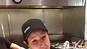 Dominique Moran en el momento del incidente. Captura