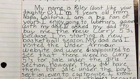 Carta de una pequeña fan del baloncesto a su ídolo.
