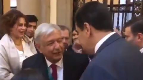Los mandatarios coincidieron en el Palacio Nacional mexicano