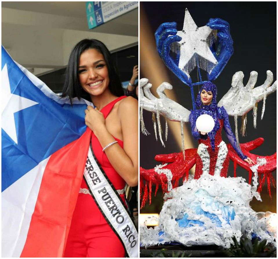 Miss Universe Puerto Rico se cae en pasarela de traje típico, pero se