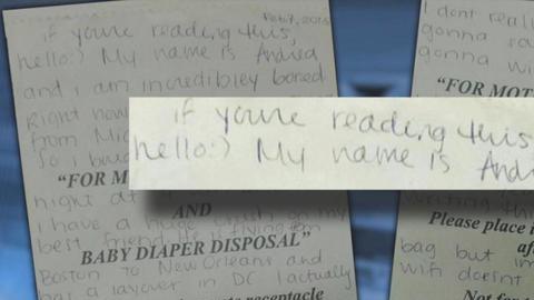Carta encontrada en un avión que pudo acabar en amor.