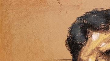 Dibujo realizado por la artista Jane Rosenberg donde aparece Vicente Zambada, hijo de Ismael "El Mayo" Zambada.