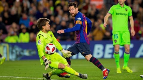 Lionel Messi anotó el tercer gol ante el Levante en la Copa del Rey.