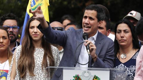 El ingeniero Juan Guaidó en un cabildo abierto en Caracas.