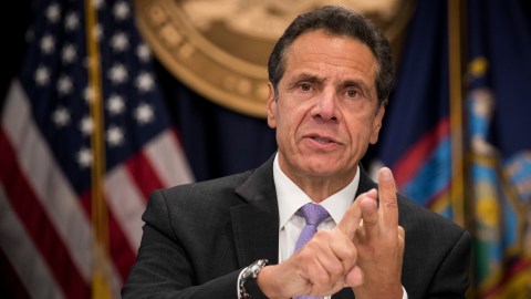 NEW YORK, NY - SEPTEMBER 14: New York Governor Andrew Cuomo speaks during a press conference at his Midtown Manhattan office, September 14, 2018 in New York City. Cuomo discussed his primary night election victory as well as a range of other topics. (Photo by Drew Angerer/Getty Images)