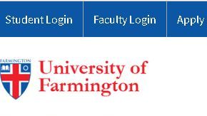 Captura de pantalla del sitio de la Universidad de Farmington.